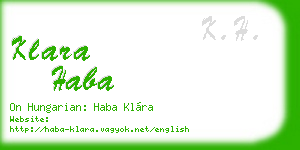 klara haba business card