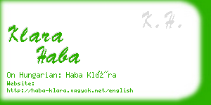 klara haba business card